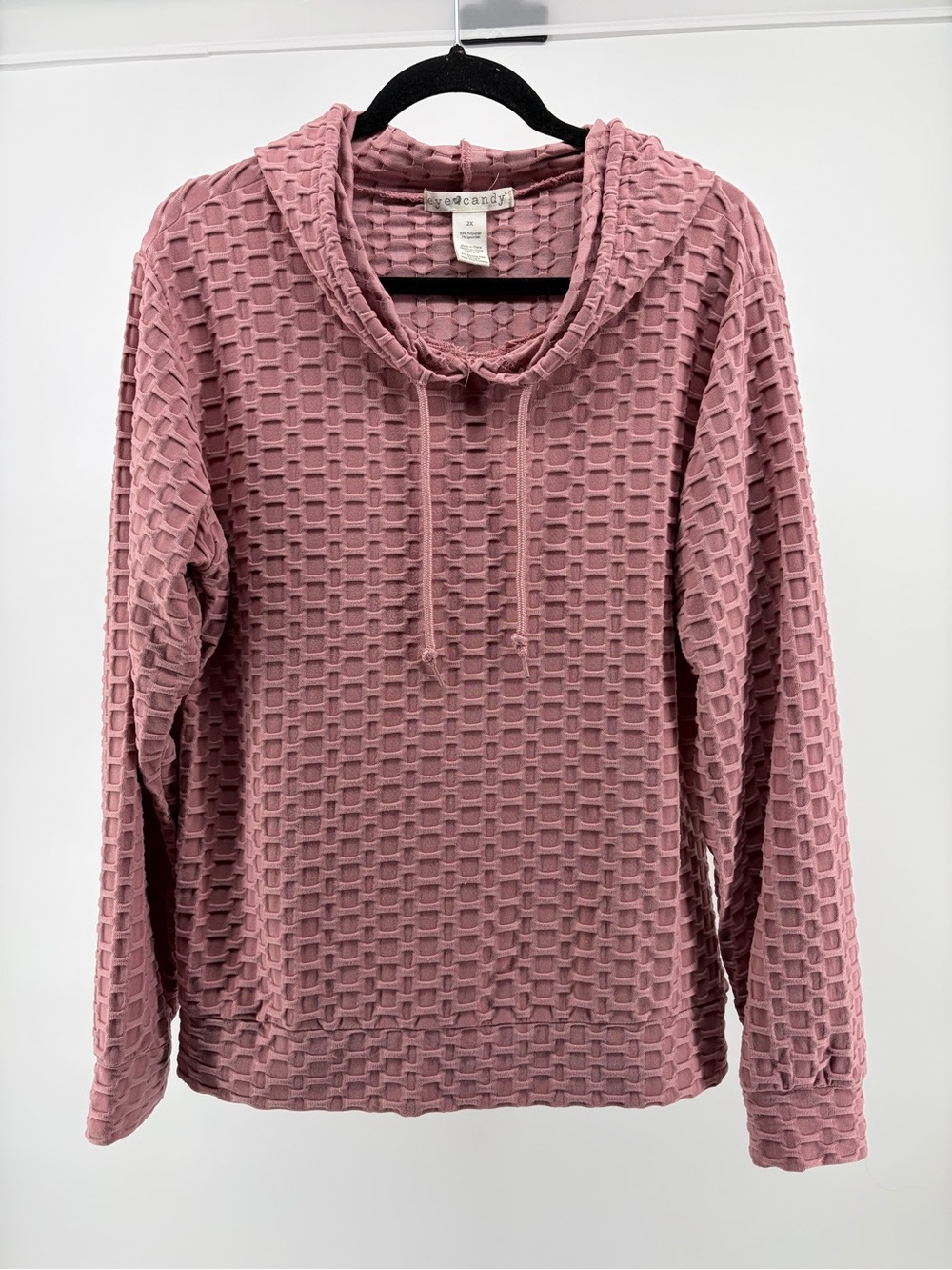 Eye Candy Pullover Honeycomb Hoodie Mauve Pink Women's‎ Size 2X, Active, Casual